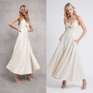 Aje Cream Midi Dress